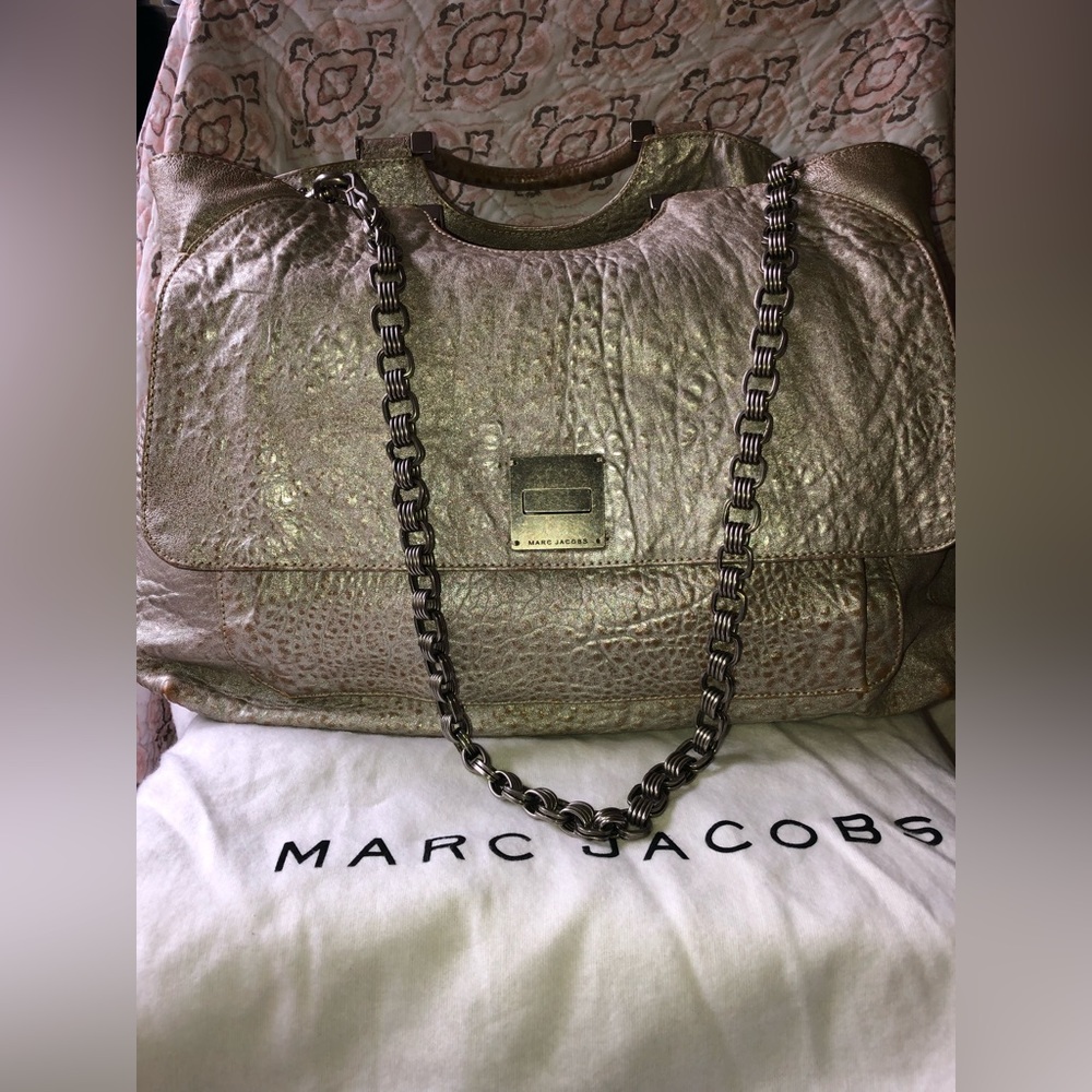 Large metallic Rihanna Marc Jacobs bag
